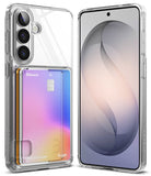 Galaxy S26 Case | Fusion Card - Clear phone case with a built-in card holder slot showing a colorful gradient card.