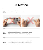 Galaxy S26 Case | Fusion Card - Warning notice showing hands bending a phone case with a large red X over the images.