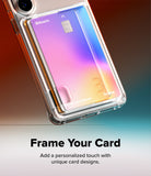 Galaxy S26 Case | Fusion Card - Clear phone case holding a vibrant, gradient-colored credit card with a cutout for easy access.