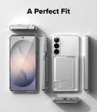 Galaxy S26 Case | Fusion Card - Multiple views of a clear phone case with a card slot on a Samsung Galaxy S26.