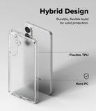 Galaxy S26 Case | Fusion Matte - Clear phone case showing flexible TPU edges and a hard matte PC back panel.