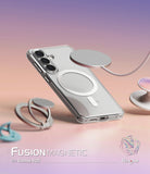 [Bundle] Galaxy S26 | Fusion Magnetic - Bundle Galaxy S26 | Fusion Magnetic - Clear phone case with magnetic ring on a gradient background with magnetic accessories.