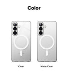 Galaxy S26 Case | Fusion Magnetic Matte - Comparison of clear and matte clear magnetic phone cases for Galaxy S26.