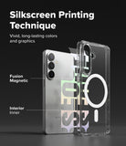[Bundle] Galaxy S26 | Fusion Design Magnetic - Galaxy S26 | Fusion Design Magnetic - Exploded view of a phone and clear magnetic case showing silkscreen printing.