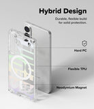 Galaxy S26 Case | Fusion Design Magnetic - Exploded view of a clear phone case showing hard PC, flexible TPU, and magnetic components.