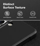 [Bundle] Galaxy S26 | Onyx - Close-up of a black textured phone case highlighting anti-fingerprint, easy-clean, and premium TPU features.