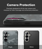 Galaxy S26 Case | Onyx Magnetic - Comparison showing the phone case's precise camera module coverage versus standard cases.