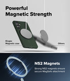 [Bundle] Galaxy S26 | Onyx Magnetic - A green phone case held by a magnet while another phone falls, highlighting N52 magnetic strength.