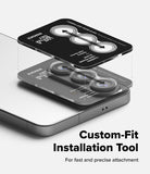 [Bundle] Galaxy S26 Plus | Fusion Design Magnetic - Galaxy S26 Plus | Fusion Design Magnetic - Installation tool aligning tempered glass lens protectors onto phone cameras.