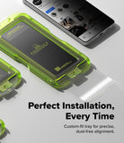 [Bundle] Galaxy S26 Plus | Fusion Design Magnetic - Galaxy S26 Plus | Fusion Design Magnetic - A neon green installation tray for applying a screen protector to a phone.