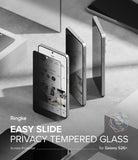 [Bundle] Galaxy S26 | Fusion Magnetic - Galaxy S26 | Fusion Magnetic - Privacy tempered glass screen protector being applied to a Galaxy S26+ smartphone.