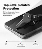 [Bundle] Galaxy S26 Plus | Fusion Design Magnetic - Galaxy S26 Plus | Fusion Design Magnetic - A metal key resting on a smartphone screen to demonstrate 9H scratch protection.