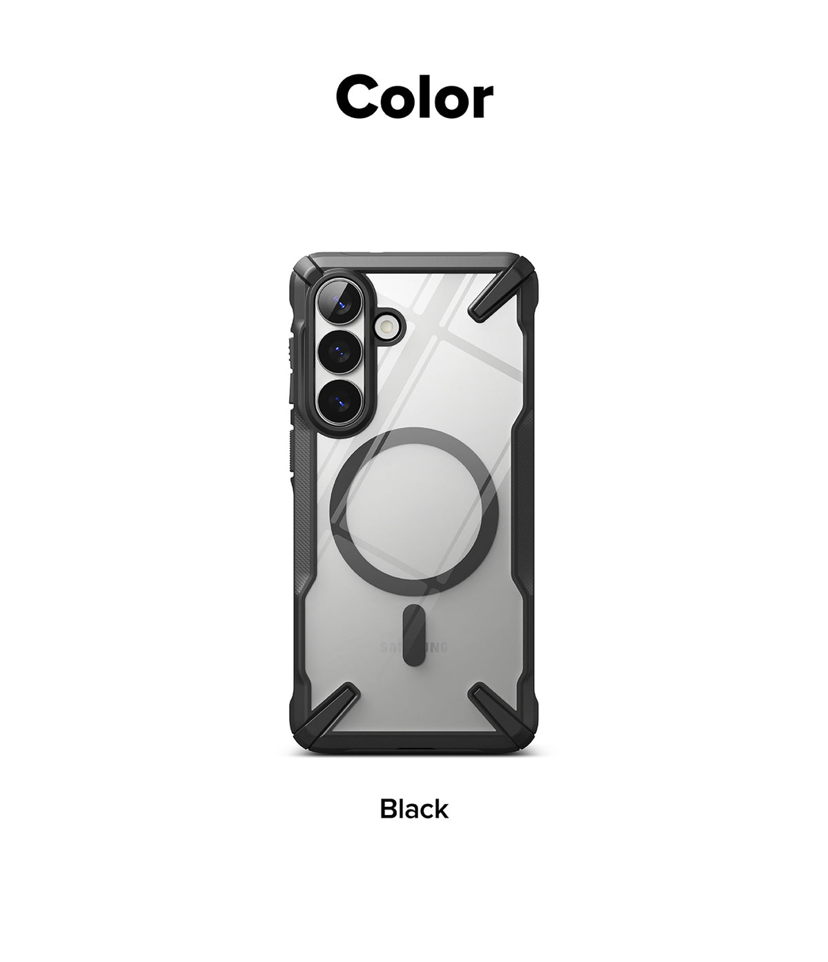 Galaxy S26 Plus Case | Fusion-X Magnetic - Black Fusion-X magnetic case with clear back and black reinforced frame.