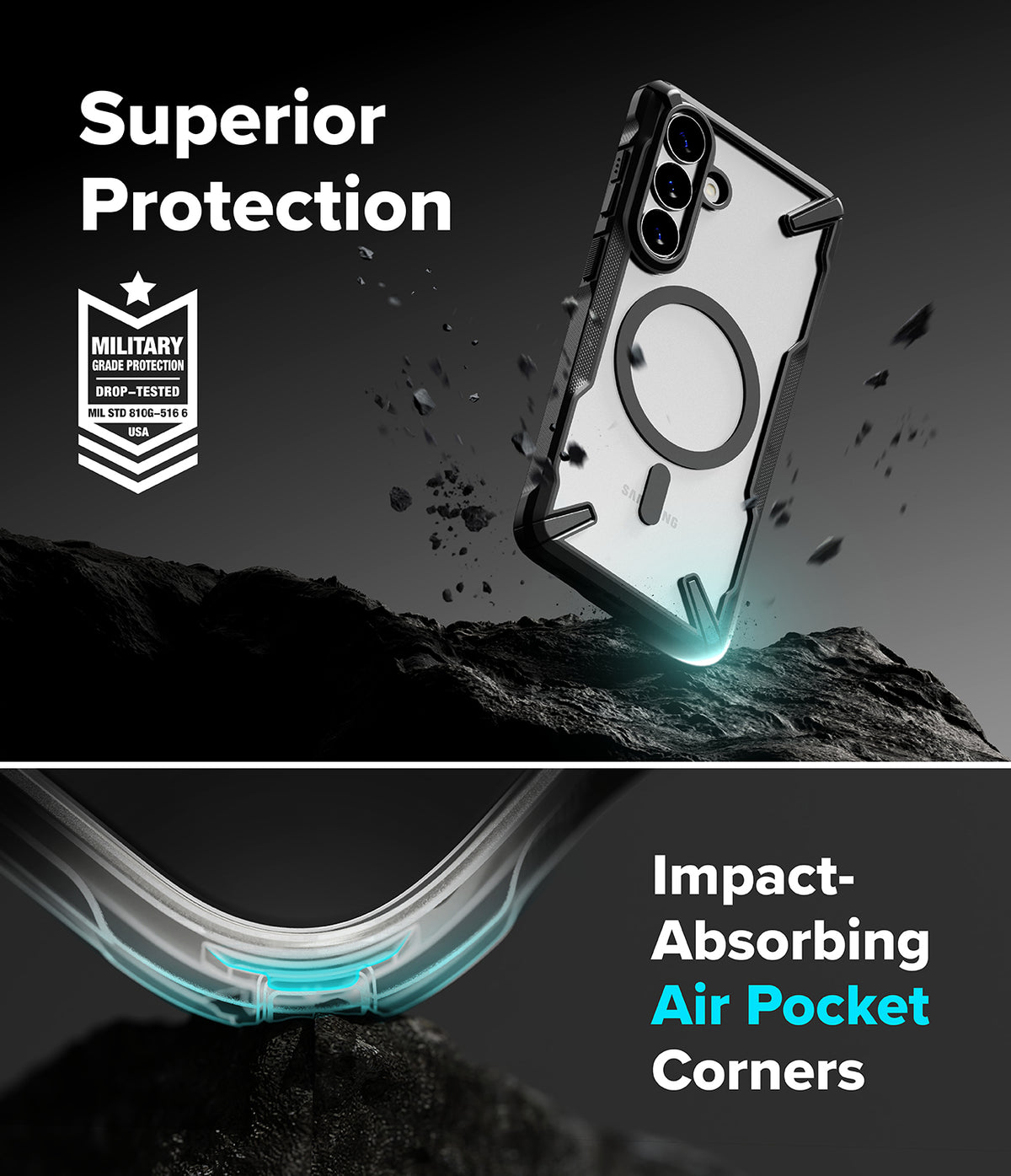 Galaxy S26 Plus Case | Fusion-X Magnetic - Rugged phone case with magnetic ring, military-grade drop protection, and air-cushioned corners.