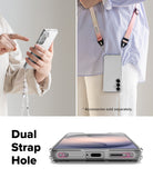 Galaxy S26 Plus Case | Fusion - Clear phone case with dual strap holes, shown worn with lanyards and held in hand.