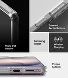 Galaxy S26 Plus Case | Fusion Matte - Close-up views of case features: micro-dot pattern, tactile buttons, and precise cutouts.