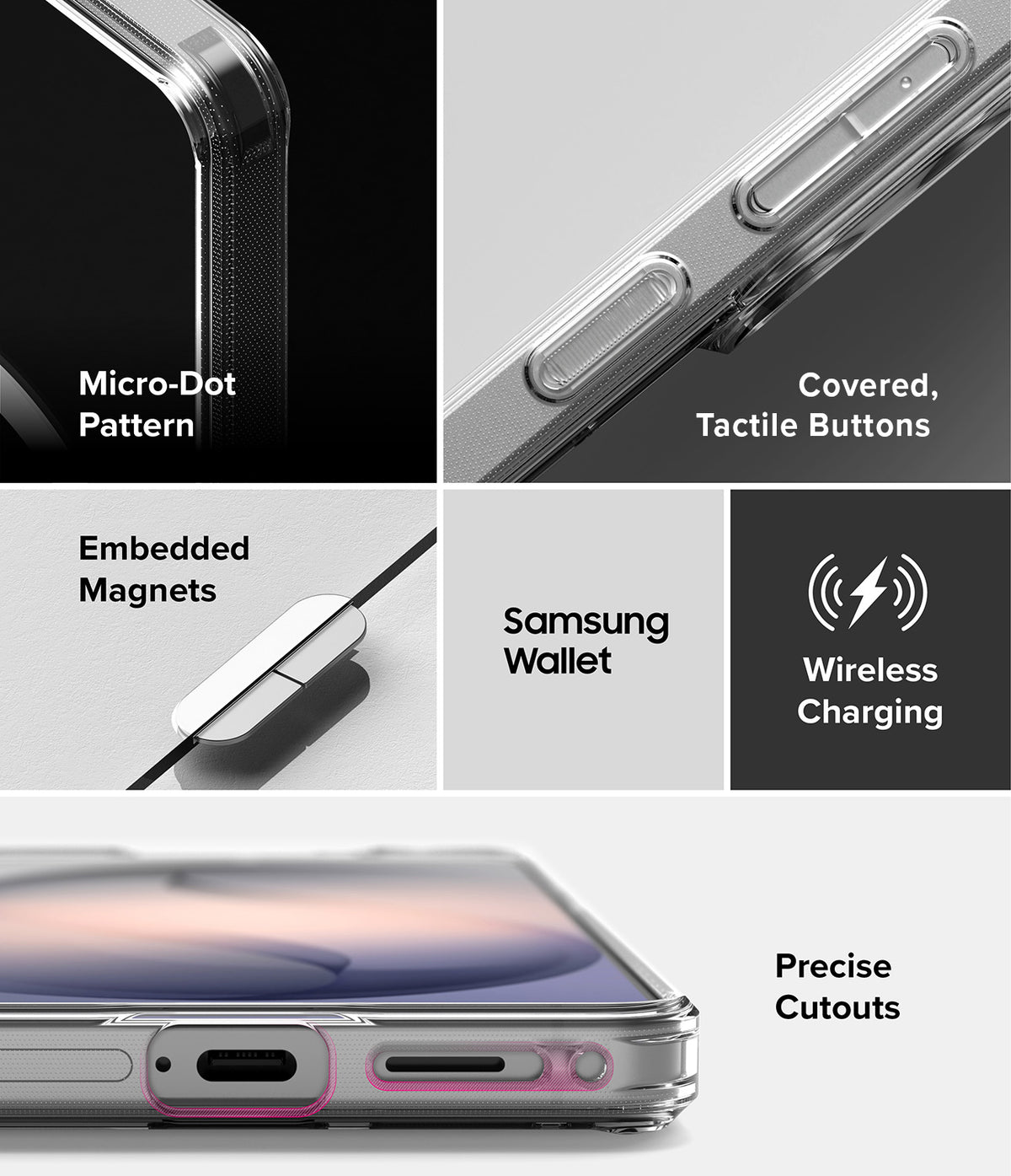 Galaxy S26 Plus Case | Fusion Magnetic - Features micro-dot pattern, tactile buttons, magnets, and precise port cutouts.
