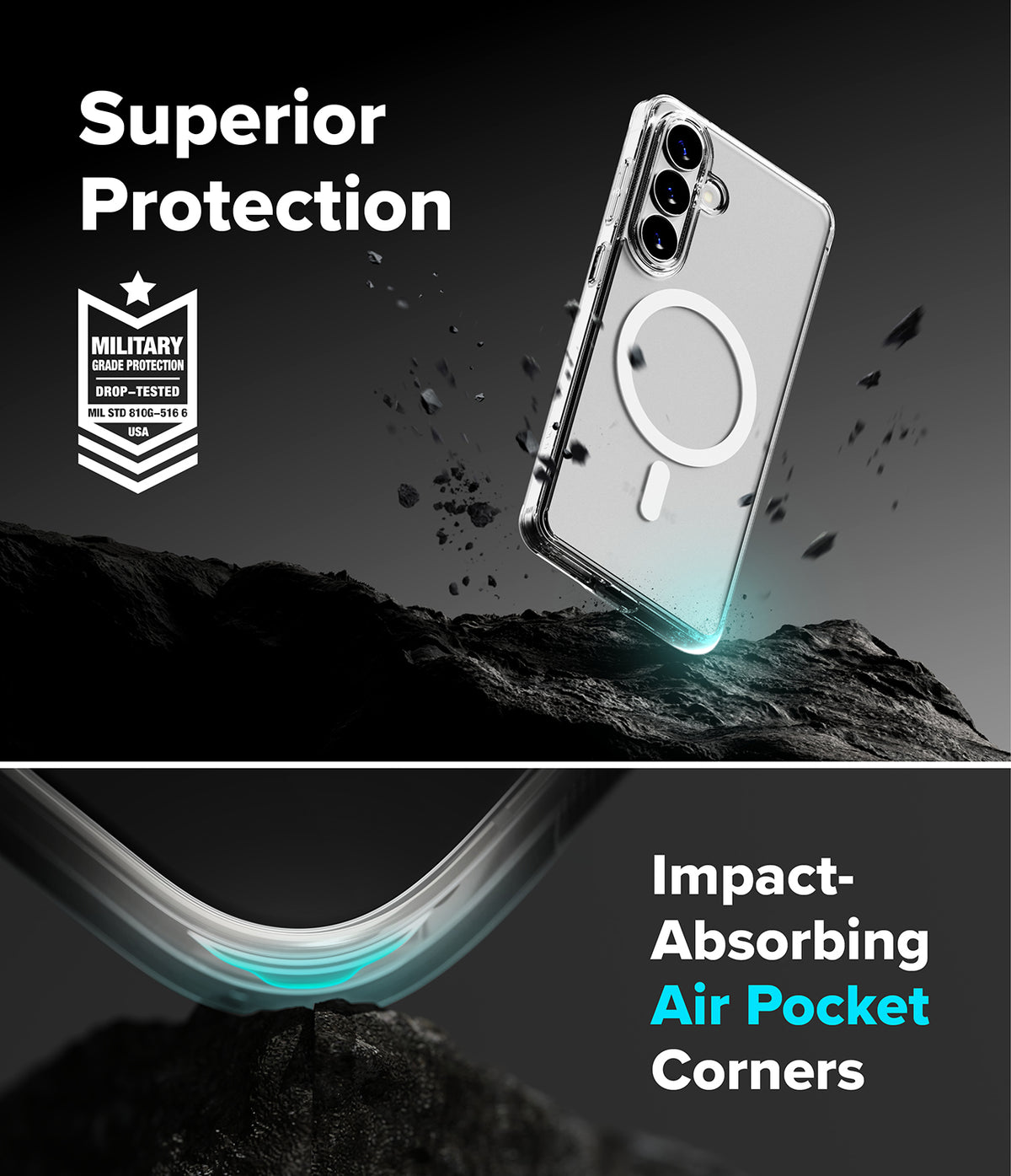 Galaxy S26 Plus Case | Fusion Magnetic Matte - Phone case with magnetic ring, military-grade protection, and air pockets.