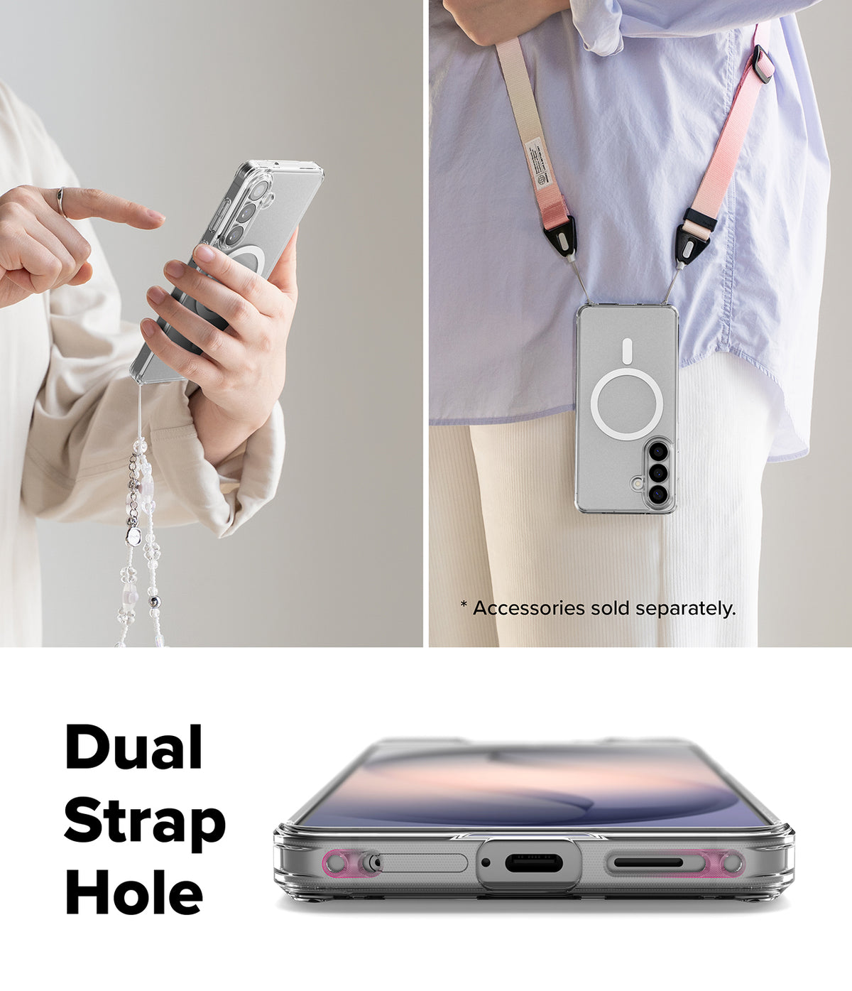 Galaxy S26 Plus Case | Fusion Magnetic Matte - Matte phone case with magnetic ring, strap attachments, and dual holes.