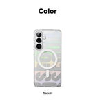 Galaxy S26 Plus Case | Fusion Design Magnetic - Clear phone case with a white magnetic ring and Seoul graphic design.