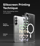 [Bundle] Galaxy S26 Plus | Fusion Design Magnetic - Galaxy S26 Plus | Fusion Design Magnetic - Exploded view of a phone and clear magnetic case with silkscreen graphics.