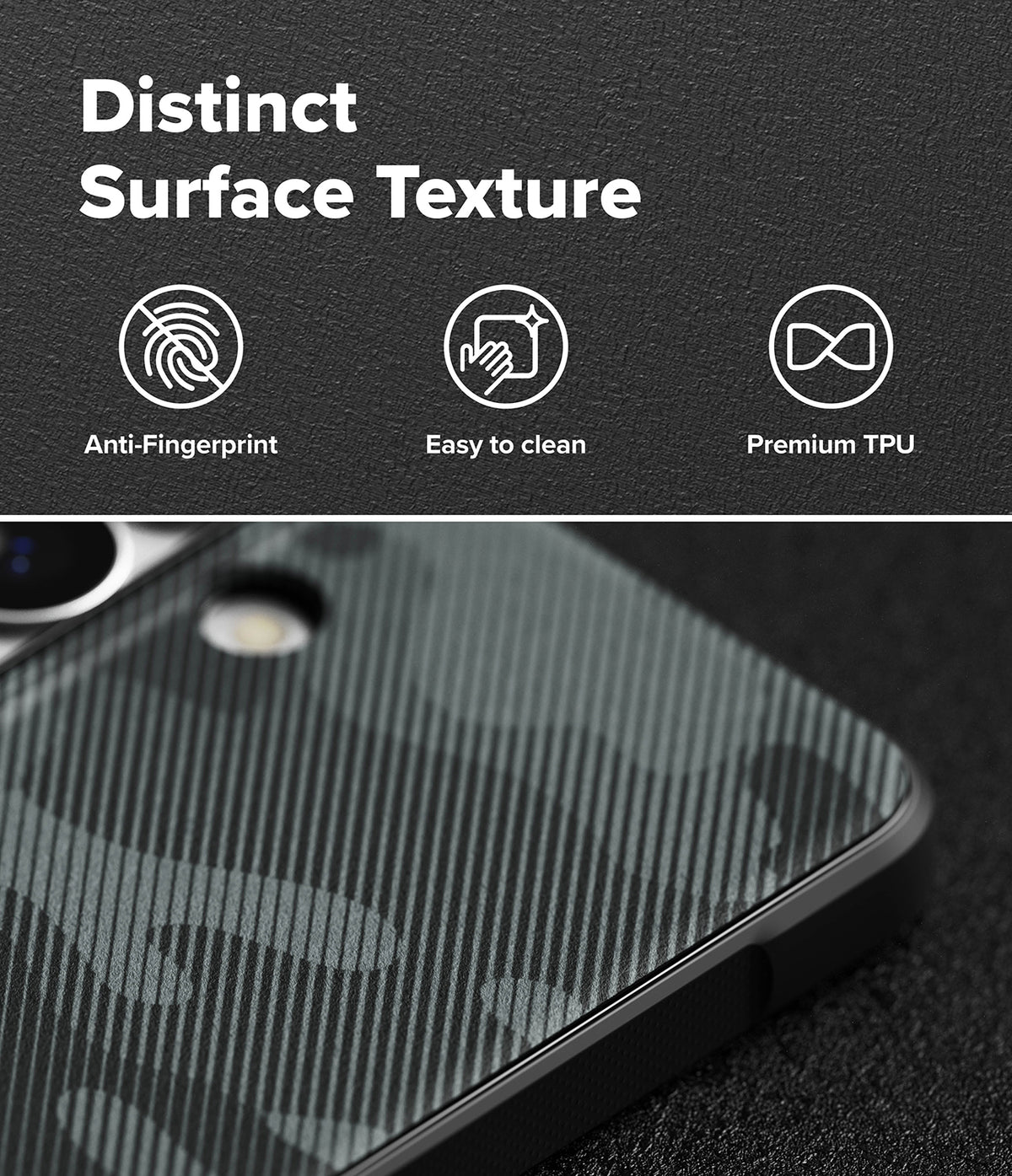 [Bundle] Galaxy S26 Plus | Onyx - Textured black phone case with anti-fingerprint, easy-clean, and premium TPU features.