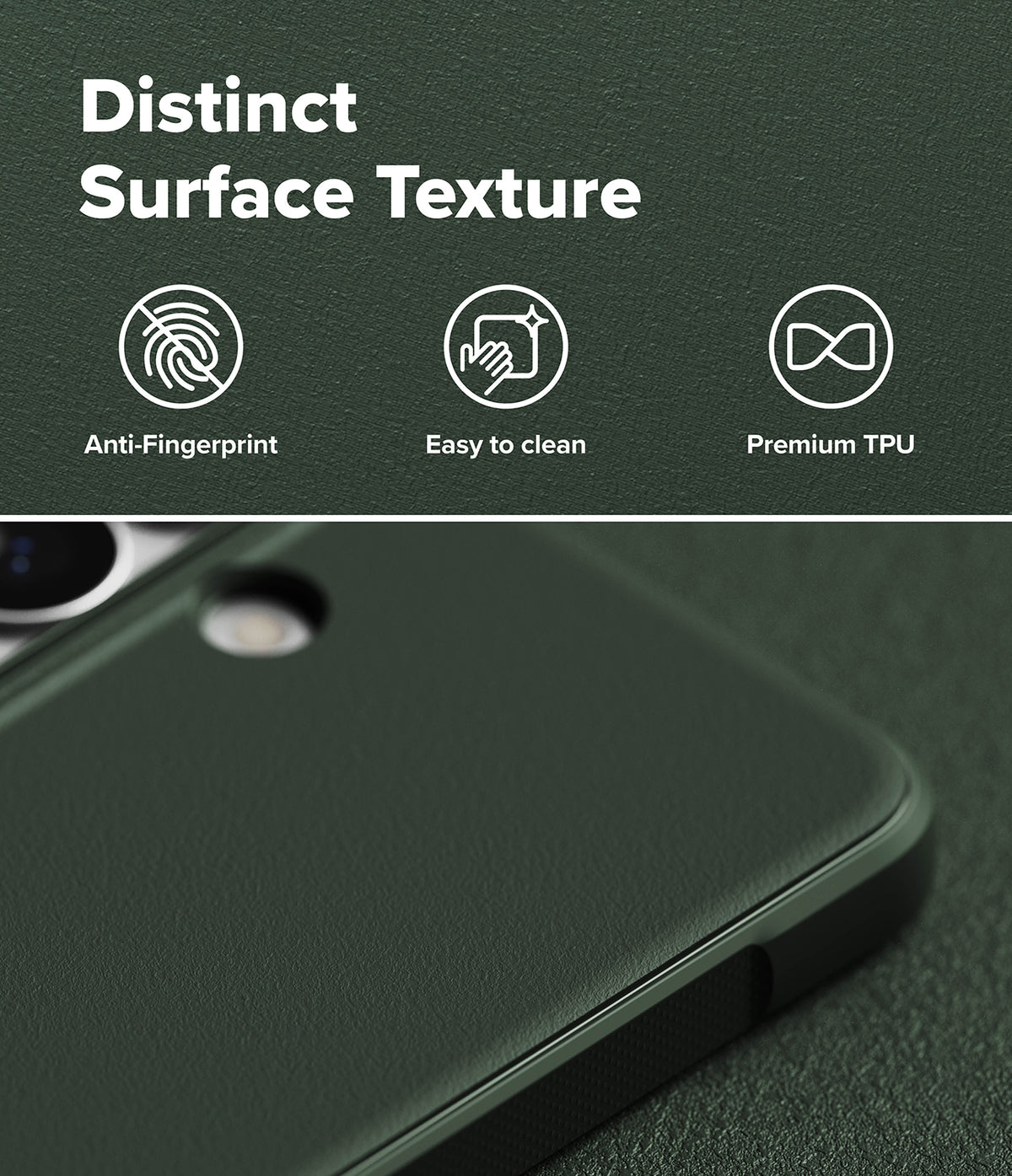 [Bundle] Galaxy S26 Plus | Onyx - Dark green phone case with textured surface, anti-fingerprint, easy-clean, and premium TPU features.