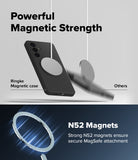 Galaxy S26 Plus Case | Silicone Magnetic - Comparison showing a secure magnetic phone case versus a falling competitor.