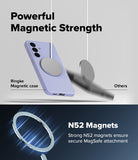 Galaxy S26 Plus Case | Silicone Magnetic - Lavender phone case with strong magnetic attachment compared to a weak one.