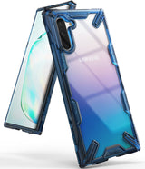 Galaxy Note 10 Case | Fusion-X - Blue rugged transparent phone case showing front and back of a gradient Samsung Galaxy Note 10.