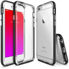 iPhone 6s / 6 Case | Frame - Clear protective phone case with a black bumper shown from front, back, and bottom angles.