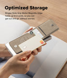 Card Holder | Slide Grip Wallet Magnetic Edge - Hands holding a phone case with a magnetic wallet storing two cards.