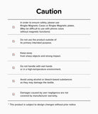 Card Holder | Stand Grip Magnetic Card Holder Wallet - Card Holder - Caution list detailing safety instructions for magnetic wallet use, including handling and maintenance tips.