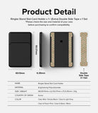 Card Holder | Stand Slot - Dimensions and components of a black adhesive card holder with an extra double-sided tape set.