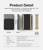 Card Holder | Stand Slot - Dimensions and components of the Ringke card holder with adhesive tape and technical specifications.