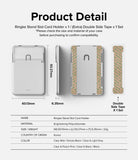 Card Holder | Stand Slot - Technical diagram showing dimensions, side profile, and adhesive tape for a clear card holder.