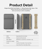 Card Holder | Stand Slot - Technical diagram showing dimensions and components of the Ringke card holder with adhesive tape.