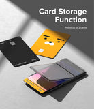 Card Holder | Stand Slot - A clear card holder case holding two cards, with two additional cards displayed on a gray surface.