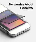 Card Holder | Stand Slot - A phone case with a protective flap covering a credit card slot, preventing scratches on the card.