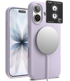 [Bundle] iPhone 17 | Silicone Magnetic - Lavender silicone iPhone case with magnetic charger and camera lens protector.