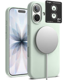 [Bundle] iPhone 17 | Silicone Magnetic - iPhone 17 | Silicone Magnetic - Mint green iPhone case with magnetic charger and camera lens protector packaging.