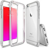 iPhone 6s / 6 Case | Frame - Clear protective phone case shown from front, back, and bottom angles on a silver iPhone 6s.