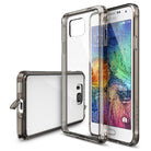 Galaxy Alpha Case | Fusion - Smoke black transparent protective phone case shown from multiple angles with a Samsung phone.