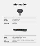 Holder Link Tactical Webbing Hand Strap - Product information table for Ringke tactical accessories with specifications.