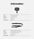Holder Link Tactical Webbing Lanyard Strap - Product information sheet for a gray holder link and a black lanyard strap.