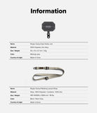 Holder Link Tactical Webbing Lanyard Strap - Product info sheet showing a gray phone holder link and a beige lanyard.