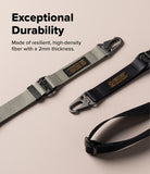 Holder Link Tactical Webbing Lanyard Strap - Gray and black tactical lanyards with metal clips and branded fabric tags.