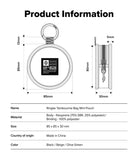 Mini Pouch | Tambourine Bag - Technical diagram showing dimensions and material specifications for the circular mini pouch.