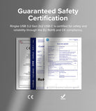 Ringke USB 3.2 Gen 2x2 USB-C Charging Cable - Stacked CE and RoHS safety certification documents with compliance logos.