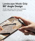 Ringke 90 Degree Cable USB 3.2 Gen 2x2 USB-C - Hand holding a phone with a 90-degree USB-C cable plugged into the side.